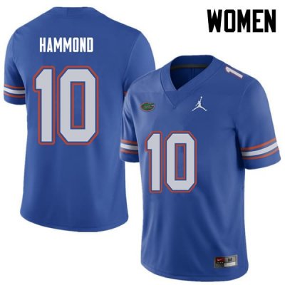 Women's Florida Gators #10 Josh Hammond NCAA Jordan Brand Royal Authentic Stitched College Football Jersey GYC5162DG